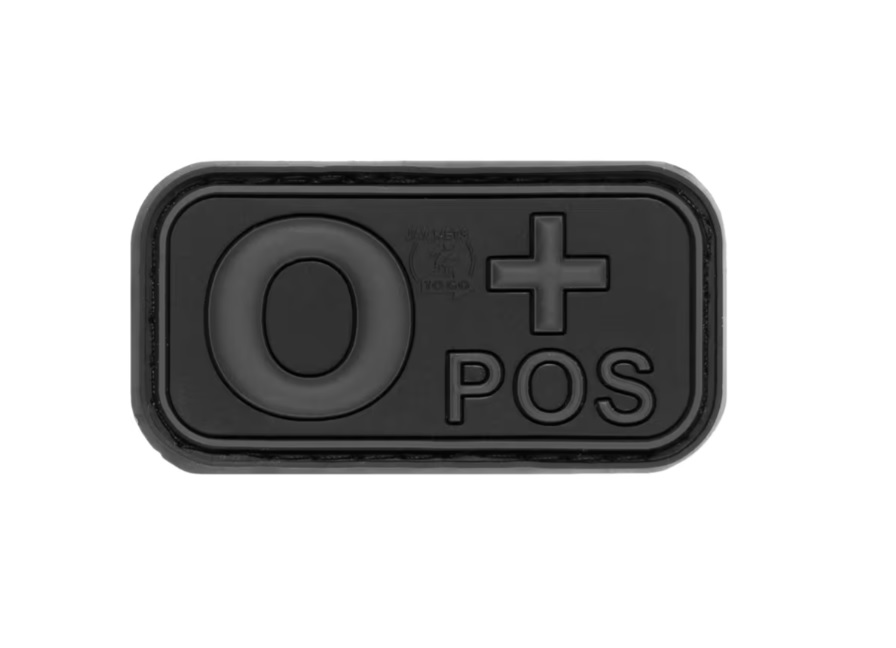 PATCH CAUCIUC - GRUPA SANGUINA - 0 POZITIV - BLACKOPS